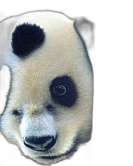 animal, face, creature, mask, photorealistic, 3d render, oil painting, panda transparent PNG cut-out