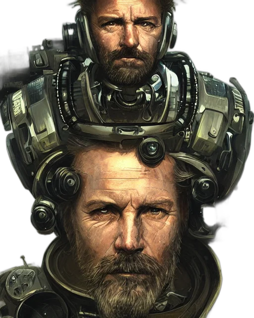 face, robot, weapon, hair transparent PNG cut-out