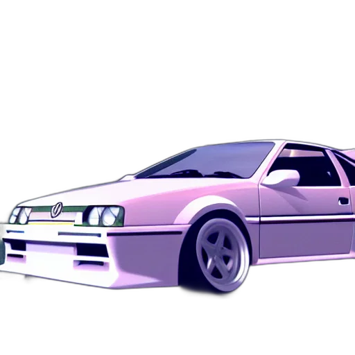 car, weapon, vaporwave, 3d render transparent PNG cut-out