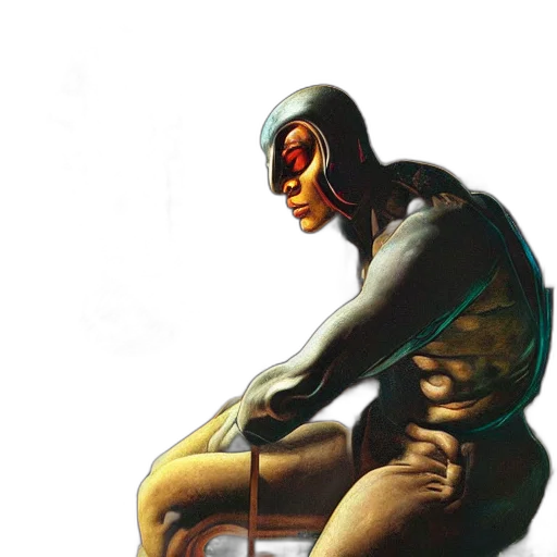 robot, jacket, mask, face transparent PNG cut-out