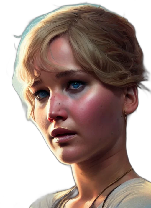 face, photorealistic, concept art, fantasy art, oil painting, blue, pastel, golden transparent PNG cut-out