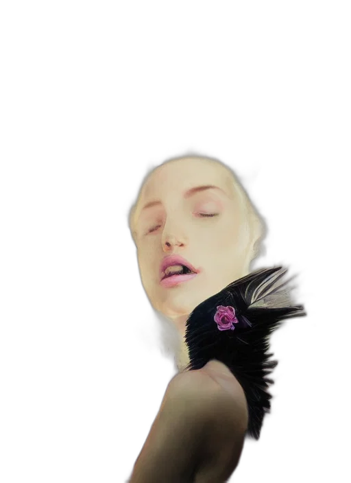 creature, flower, animal, hair, photorealistic, 3d render, vaporwave, concept art transparent PNG cut-out