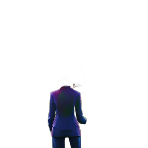 jacket, robot, staff, creature, concept art, pixel art, 3d render, vaporwave transparent PNG cut-out