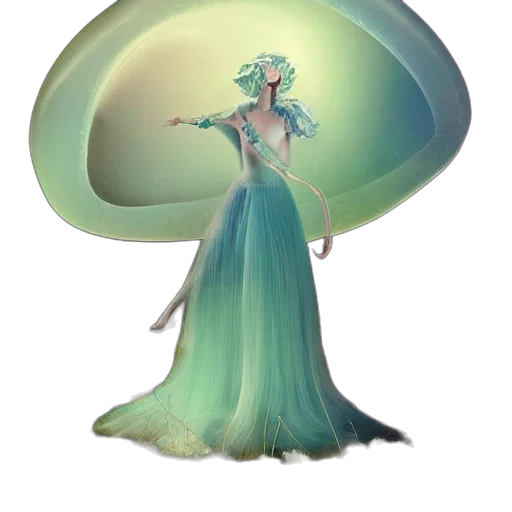 dress, hat, crown, creature, concept art, fantasy art, 3d render, watercolor transparent PNG cut-out