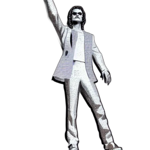 jacket, staff, robot, concept art, 3d render, michael, jackson, print transparent PNG cut-out