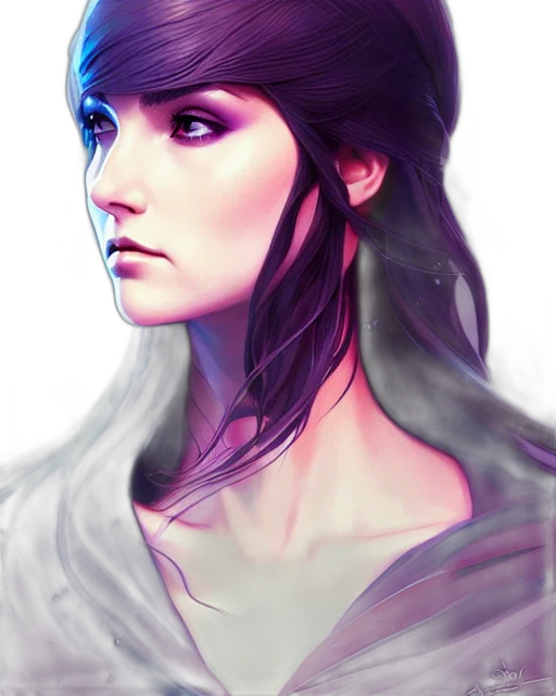 face, crown, hat, fantasy art, concept art, photorealistic, watercolor, neon lights transparent PNG cut-out