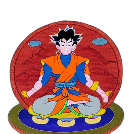 staff, jewelry, crown, concept art, cartoon, 3d render, pixel art, goku transparent PNG cut-out