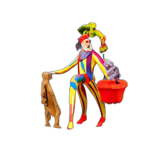 animal, staff, concept art, 3d render, cartoon, circus, freak, sculpture transparent PNG cut-out