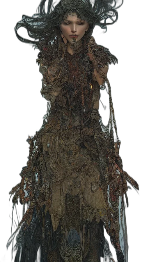 staff, dress, tree, mask transparent PNG cut-out