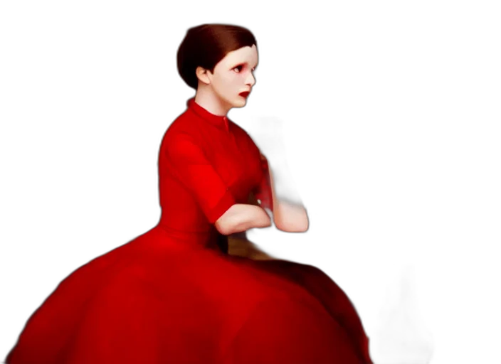 dress, crown, face, creature transparent PNG cut-out