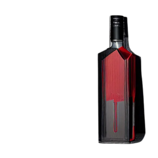 bottle, 3d render, red, vodka transparent PNG cut-out