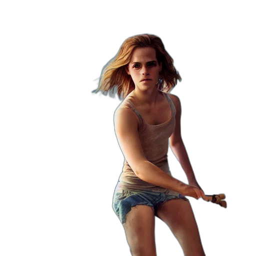 weapon, dress, hair, jacket transparent PNG cut-out