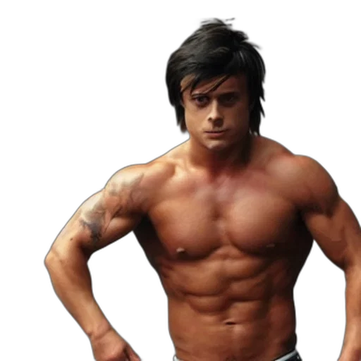 photorealistic, 3d render, zyzz transparent PNG cut-out