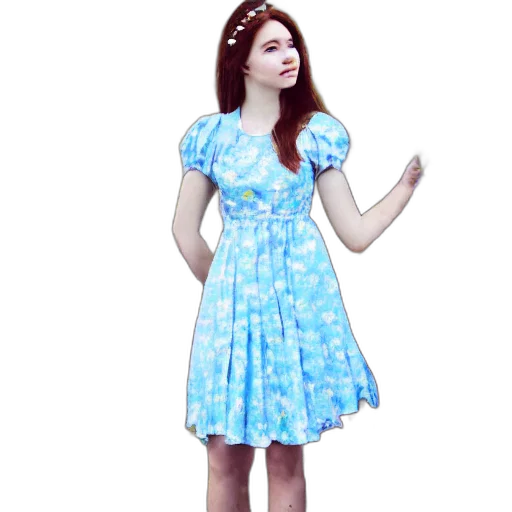 dress, 3d render, cartoon, concept art, photorealistic, blue, pastel, anna transparent PNG cut-out