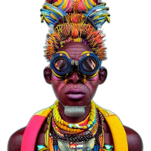 mask, face, jewelry, crown, 3d render, photorealistic, concept art, neon transparent PNG cut-out