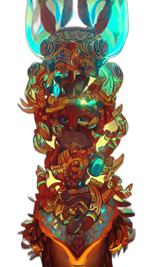 mask, crown, jewelry, staff transparent PNG cut-out