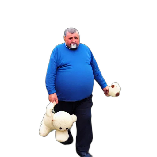 animal, creature, jacket, staff, concept art, 3d render, romanian, overweight transparent PNG cut-out