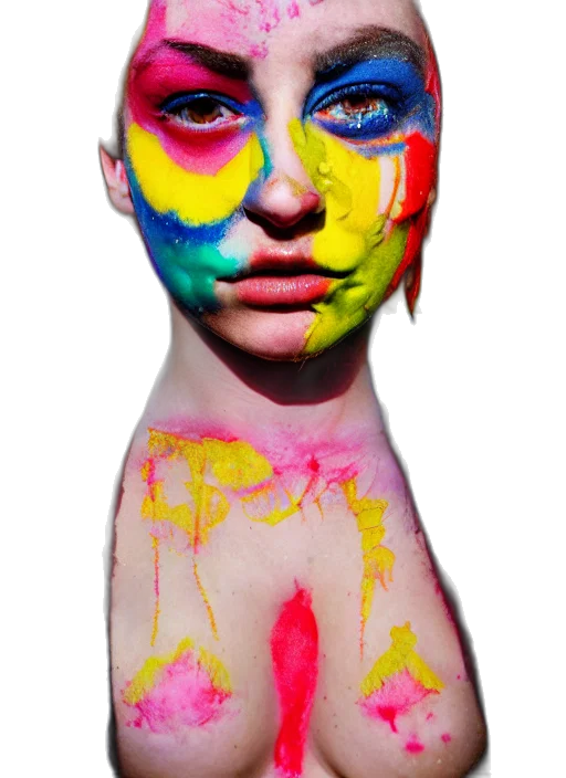 face, mask, photorealistic, concept art, watercolor, 3d render, colorful, neon transparent PNG cut-out