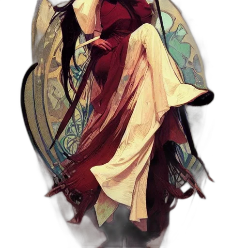 dress, mask, staff, dragon, fantasy art, concept art, anime, pixel art transparent PNG cut-out
