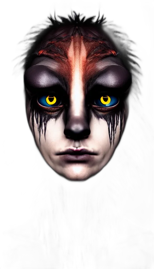 mask, face, creature, robot, fantasy art, photorealistic, concept art, 3d render transparent PNG cut-out