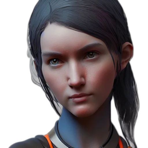 face, robot, staff, concept art, photorealistic, fantasy art, 3d render, dark transparent PNG cut-out