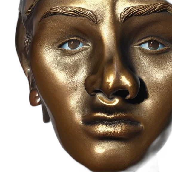 face, mask, jewelry, crown, 3d render, photorealistic, golden, photo transparent PNG cut-out