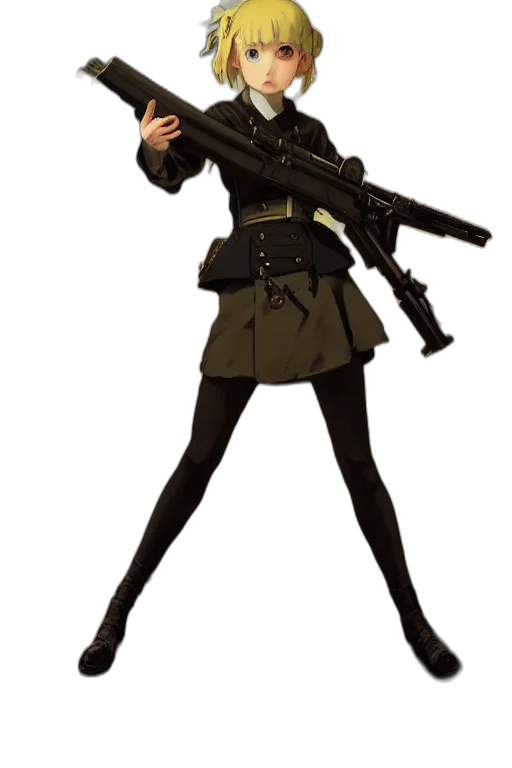 weapon, staff, jacket, concept art, anime, pixel art, cartoon, baroque transparent PNG cut-out