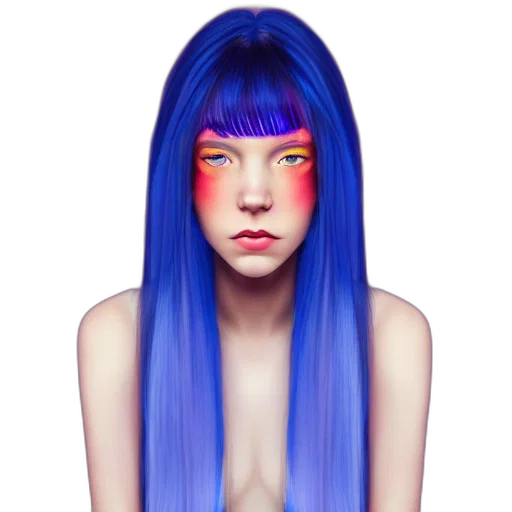 hair, face, robot, creature transparent PNG cut-out