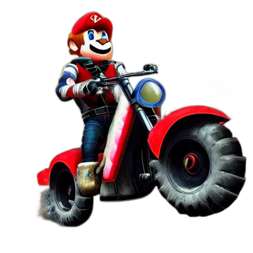 weapon, car, animal, concept art, 3d render, pixel art, photorealistic, mariokart transparent PNG cut-out