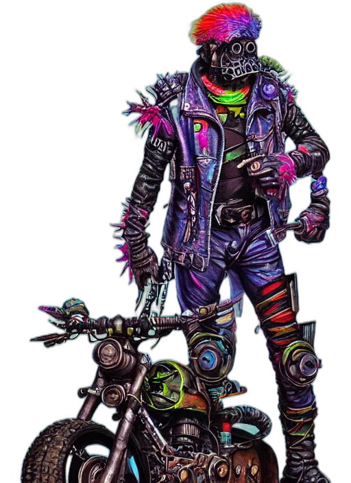 jacket, robot, weapon, staff transparent PNG cut-out