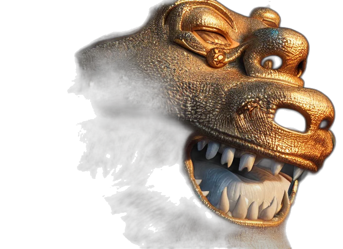 dragon, mask, 3d render, photorealistic, concept art, fantasy art, king, highly transparent PNG cut-out