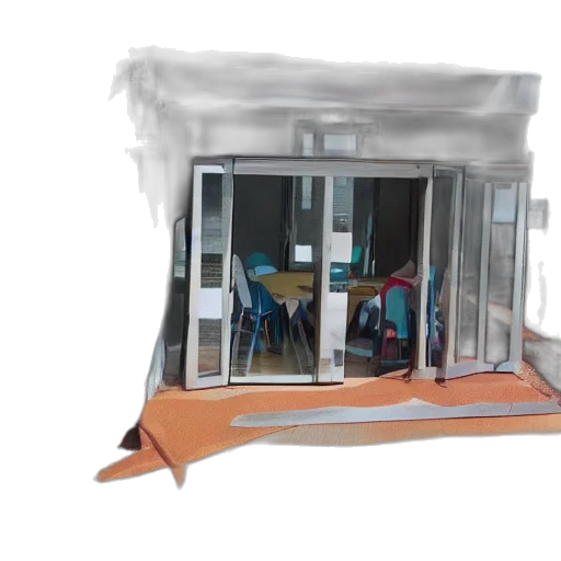 furniture, building, umbrella, 3d render transparent PNG cut-out