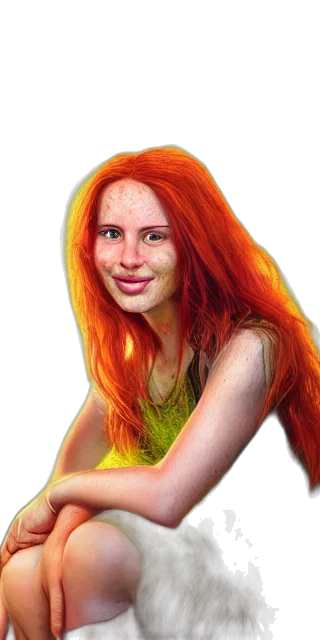 face, hair, creature, animal, photorealistic, oil painting, fantasy art, cartoon transparent PNG cut-out