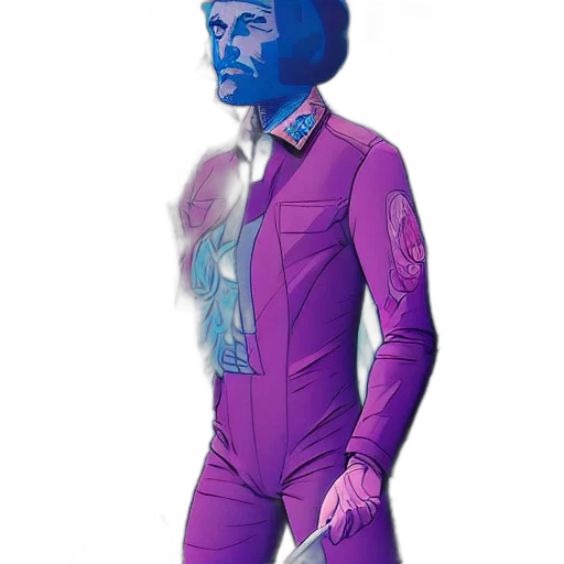 robot, jacket, staff, creature transparent PNG cut-out