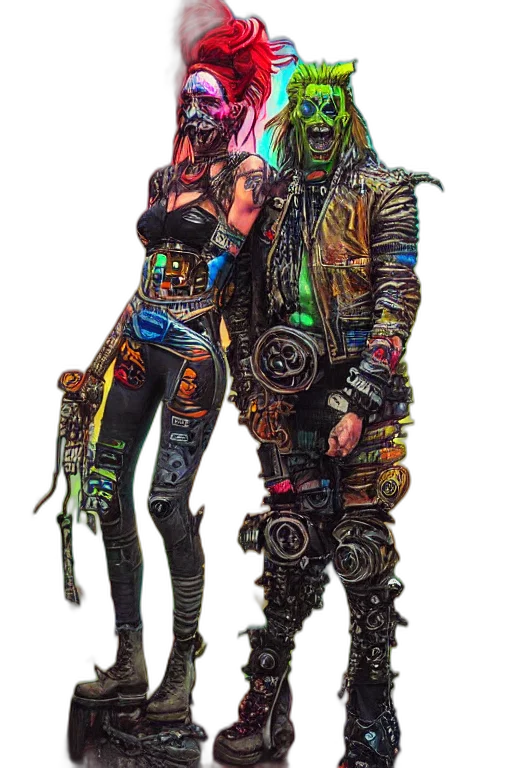 jacket, robot, mask, cyberpunk transparent PNG cut-out