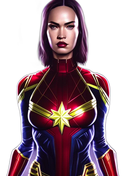 comic book art, concept art, photorealistic, 3d render, symmetry, gantz, portrait, megan transparent PNG cut-out