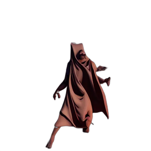 creature, dress, mask, staff, concept art, 3d render, pixel art, comic book art transparent PNG cut-out