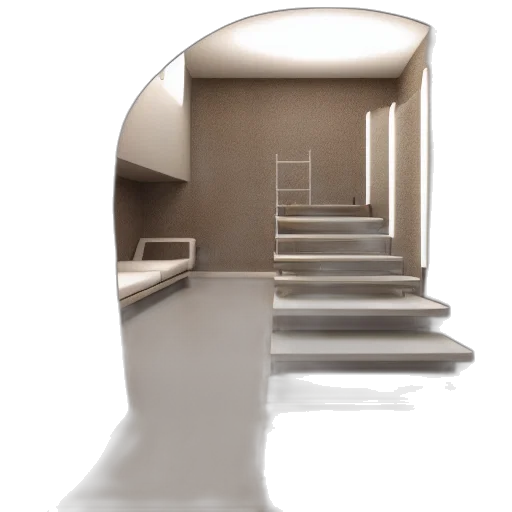 furniture, building, 3d render, concept art, photorealistic, render, liminal, space transparent PNG cut-out