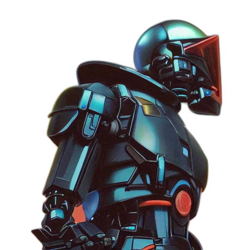 robot, concept art, cyberpunk, 3d render transparent PNG cut-out