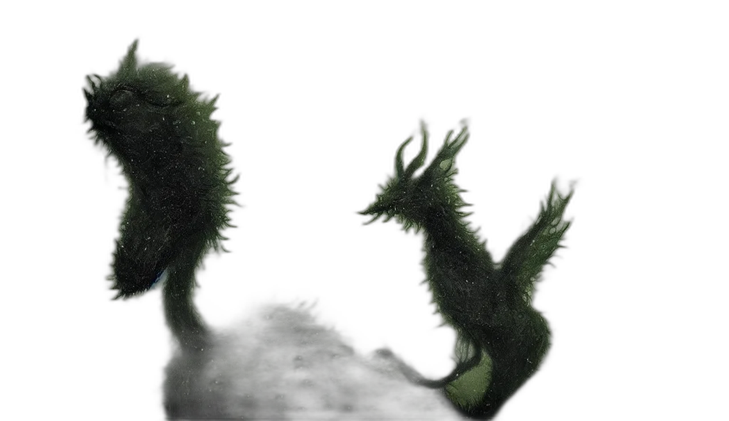 creature, hair, dragon, animal, 3d render, concept art, photorealistic, fantasy art transparent PNG cut-out