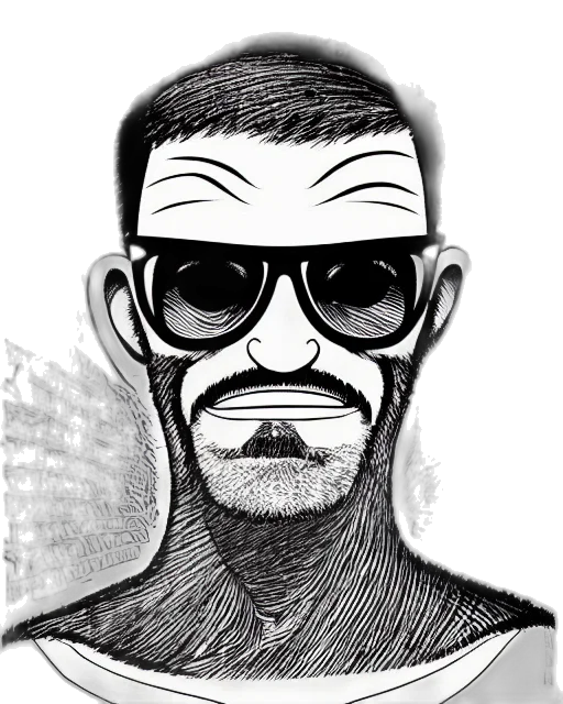 face, mask, comic book art, cartoon transparent PNG cut-out