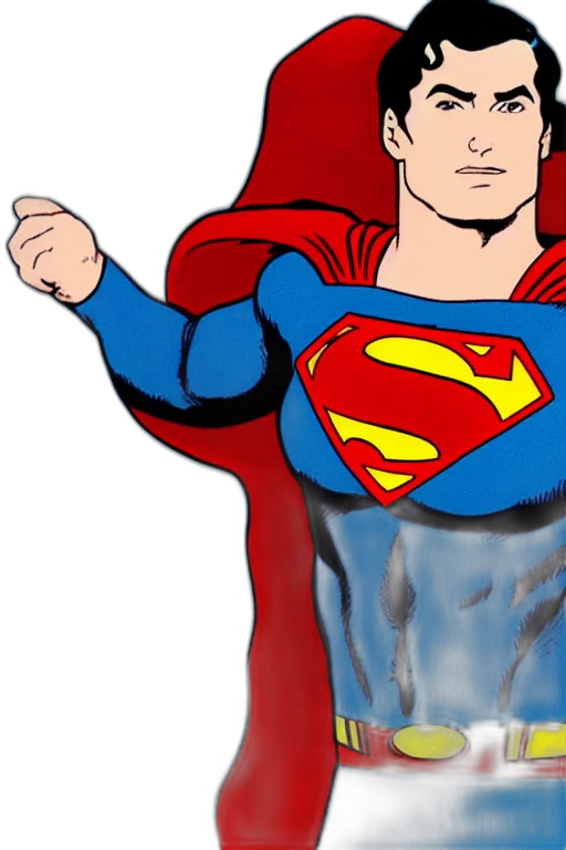 comic book art, cartoon, concept art, 3d render, superman transparent PNG cut-out