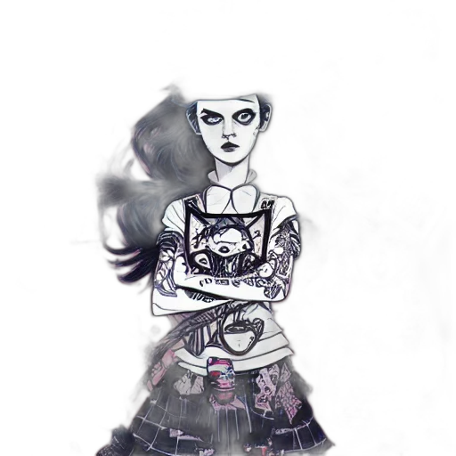 dress, mask, concept art, watercolor, comic book art, fantasy art, outer space, monochrome transparent PNG cut-out