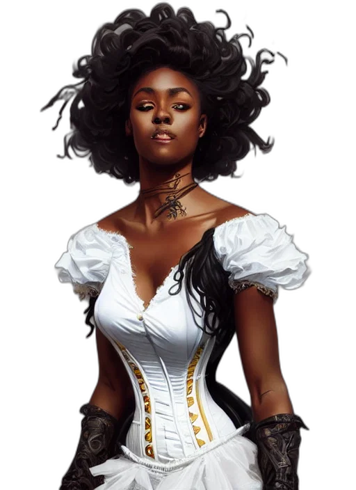 dress, crown, fantasy art, concept art, comic book art, photorealistic, dark, monochrome transparent PNG cut-out