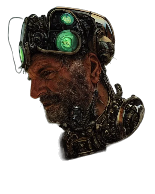 robot, face, mask, crown transparent PNG cut-out