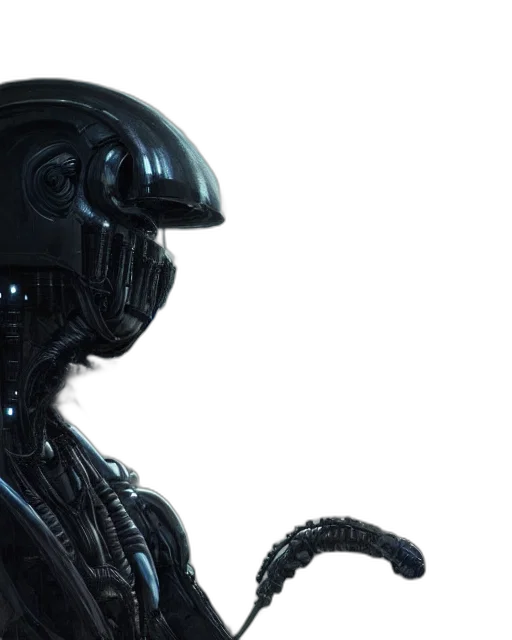 robot, 3d render, concept art, outer space transparent PNG cut-out