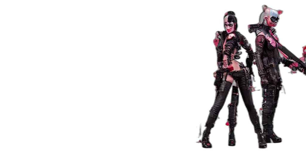 weapon, jacket, robot, staff transparent PNG cut-out