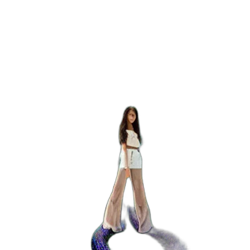 creature, shoes, staff, hair transparent PNG cut-out