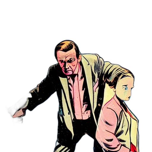 jacket, comic book art, cartoon, concept art, watercolor, city street, blue, white transparent PNG cut-out