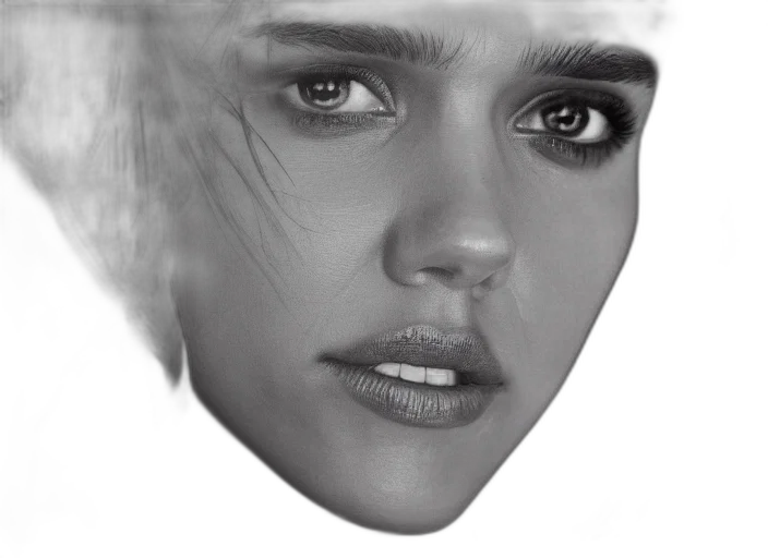 face, hair, jewelry, photorealistic transparent PNG cut-out